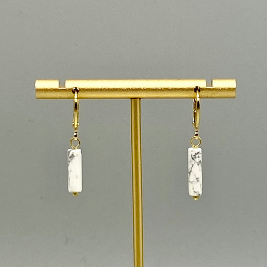 Marbled Cylinder Drop Earrings