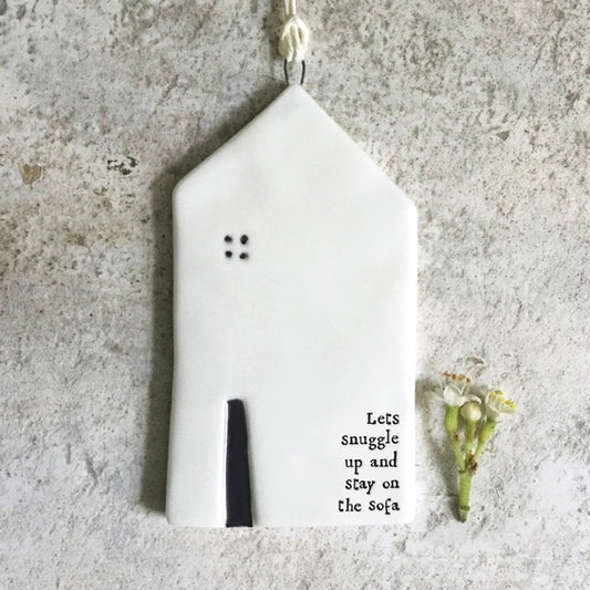 Porcelain Medium Hanging House - "Lets snuggle up...."