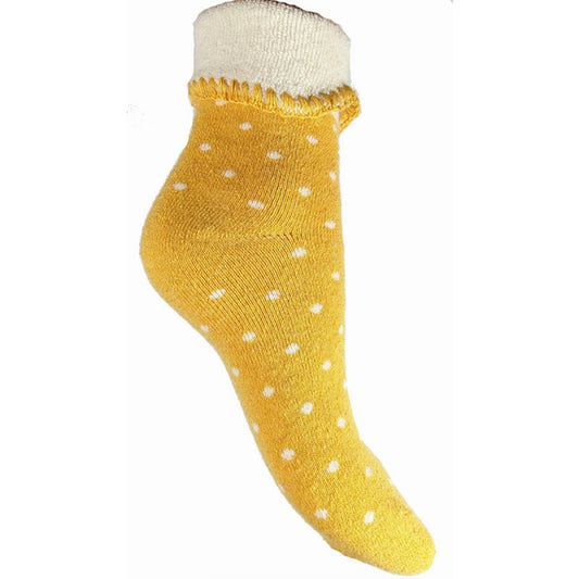 Mustard Cuff Socks Dots