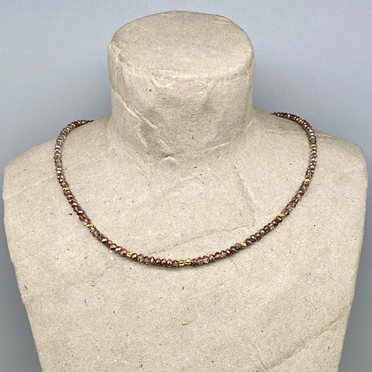 Faceted Bead & Gold Necklace