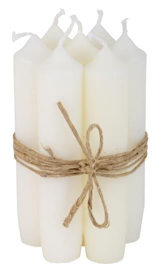 Seven Dinner Candles - Rustic White