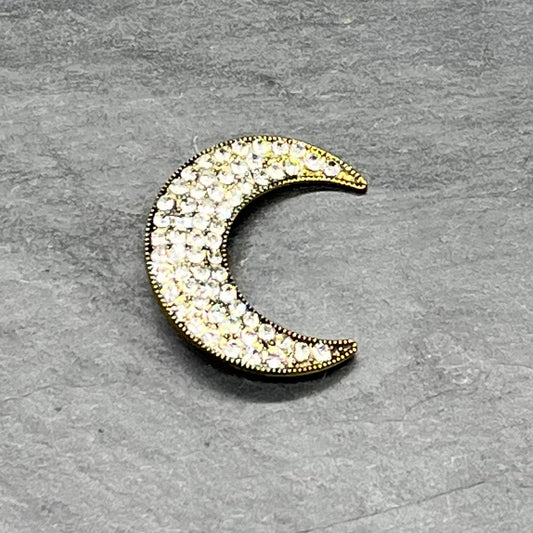 "Crescent Moon" Diamanté Brooch