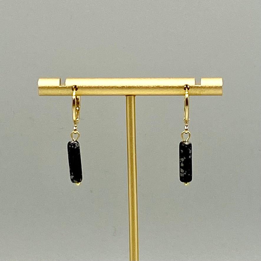 Marbled Cylinder Drop Earrings