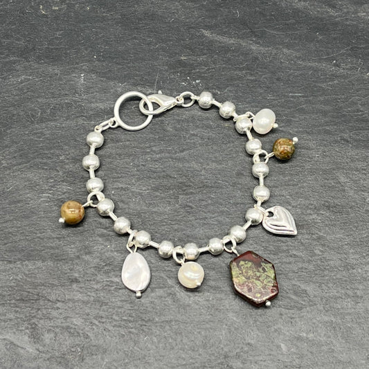 Natural Stone & Charm Bracelet